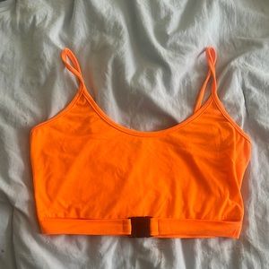 Neon, orange, crop top tank, size small
